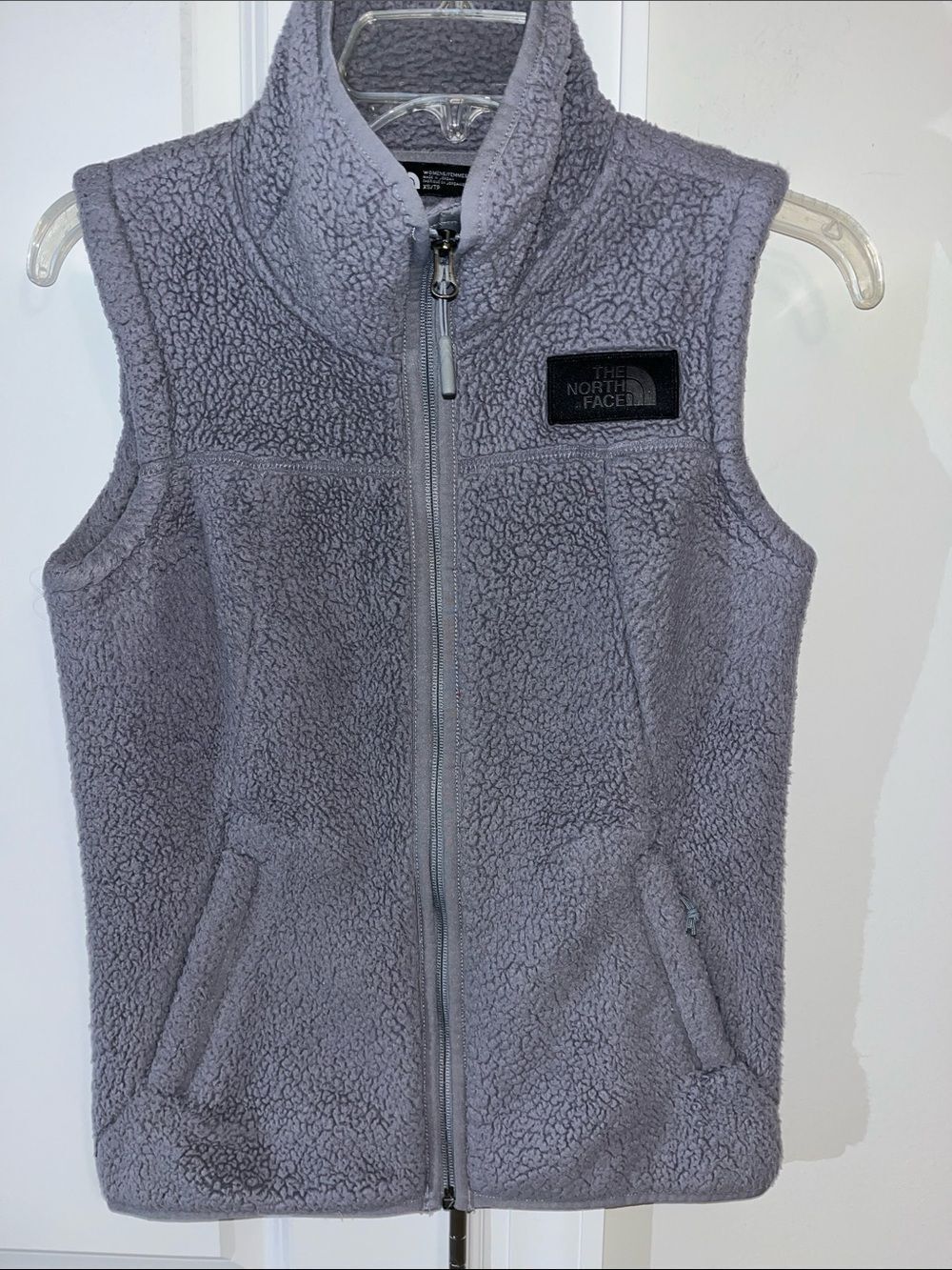 Gray North Face fleece full zipper snowboard ski Vest jacket XS Hiking Trail